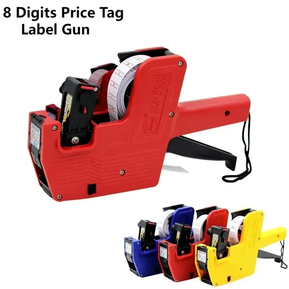 1 rotolo di etichette + 1 stampante per etichette digitali con inchiostro MX-5500 Display a 8 cifre Stampante per etichette per prezzi Macchina per marcare etichette per ufficio del supermercato