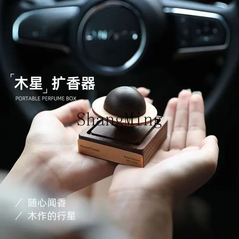 CL Black Walnut Small Planet Creative Diffuser Indoor Car Ornament Diffuser Wood Handmade Wood Essential Oil Diffuser