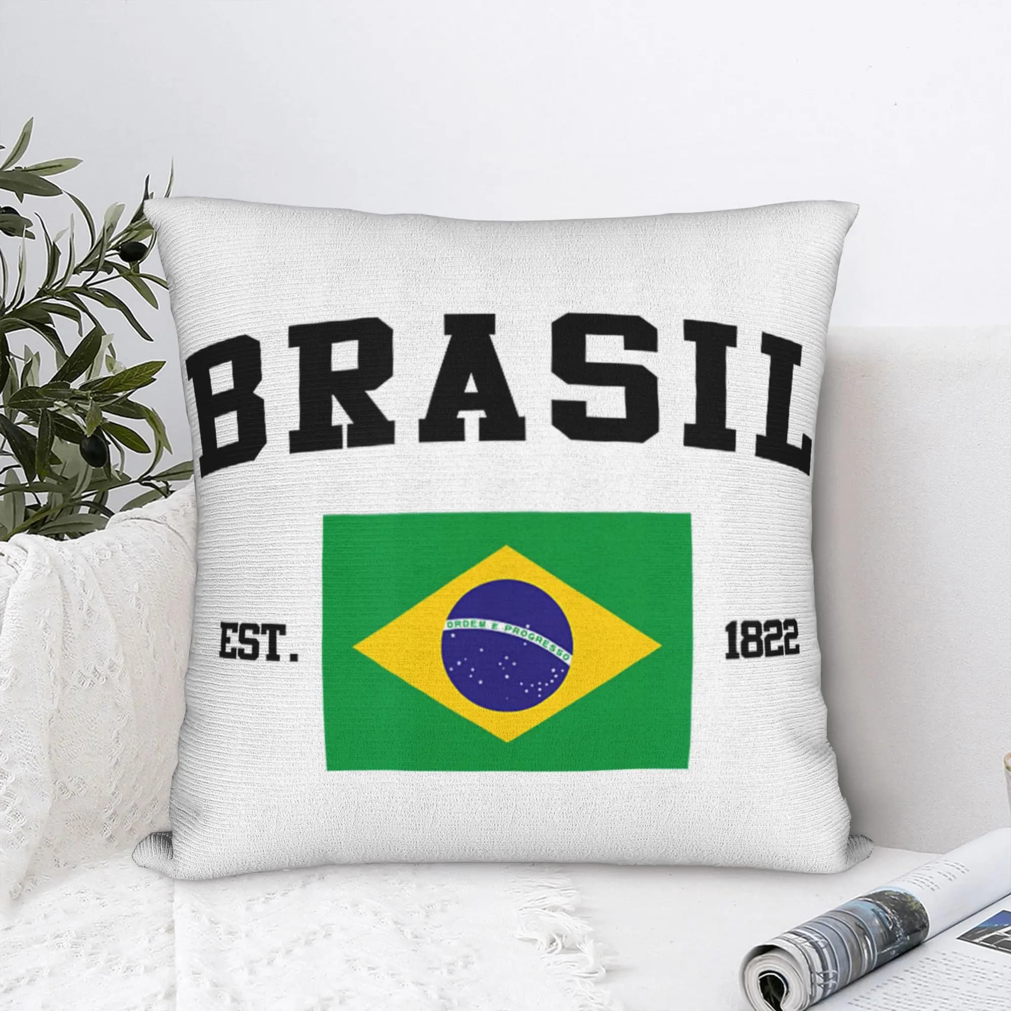 Brazil Flag 1822 Pillow Case Fashion Pillow Cover Square Pillowcases For Sofa Car Home Decor
