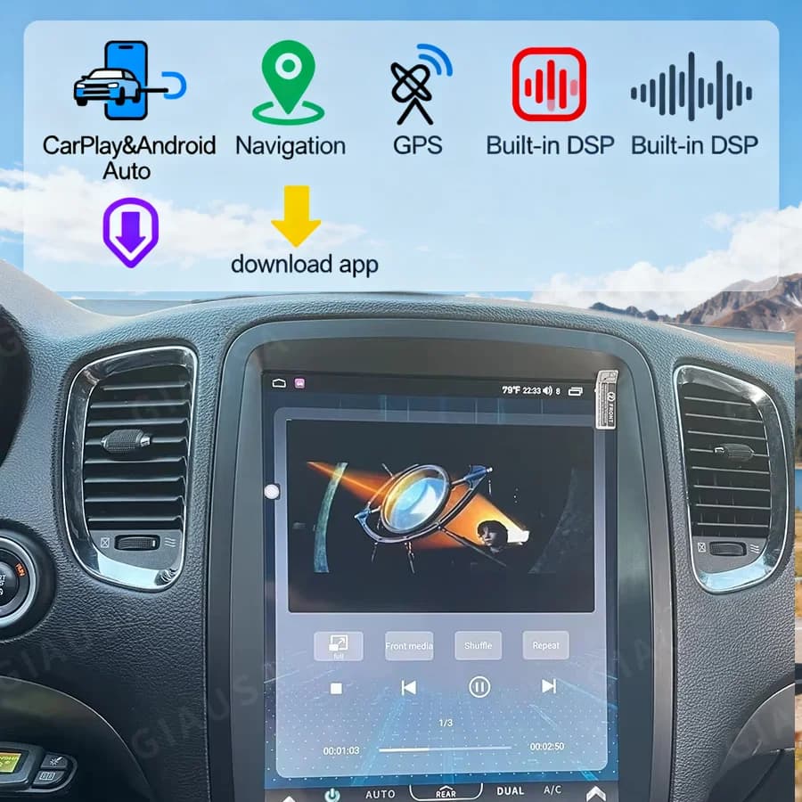 Aggiornamento per Dodge Durango 2011-2020 Stereo Android 13.8 2DIN Touch screen Navigazione GPS con mappe offline e supporto Bluetooth