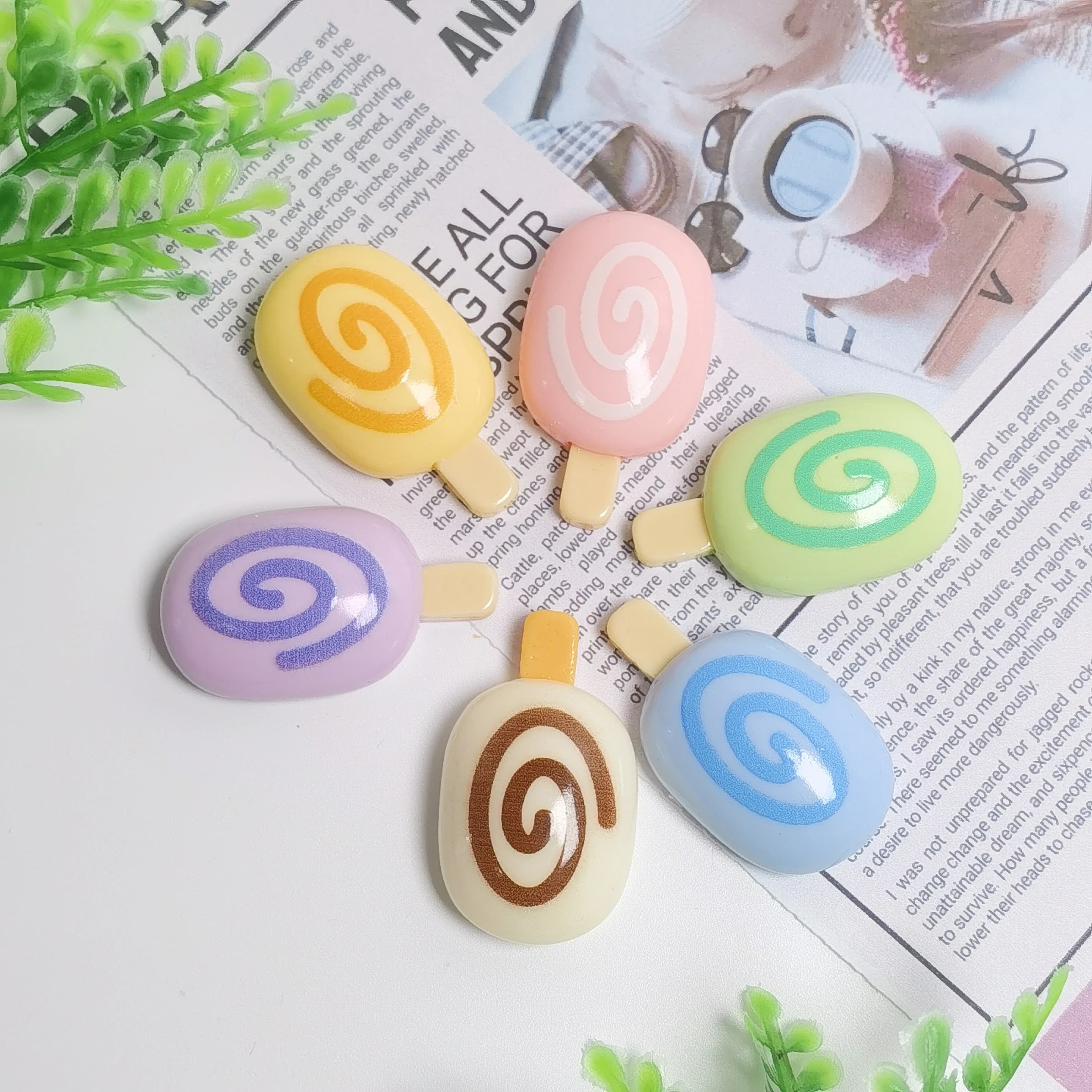 Nice mini decorations in resin shaped like cartoons, series for scrapbook DIY, accessories with back plate for bows for hair