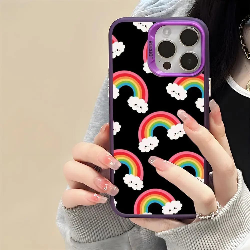 Custodia per telefono Rainbow per iPhone 17 16 15 14 13 12 11 Pro Max Plus, alla moda, sottile, antiurto, protettiva