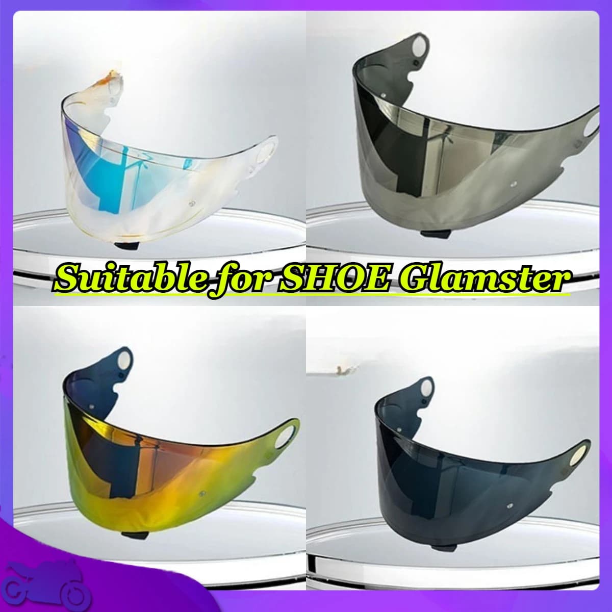 Sostituzione dell'obiettivo parasole per accessori moto per parabrezza con protezione UV e antigraffio adatti per SHOE Glamster