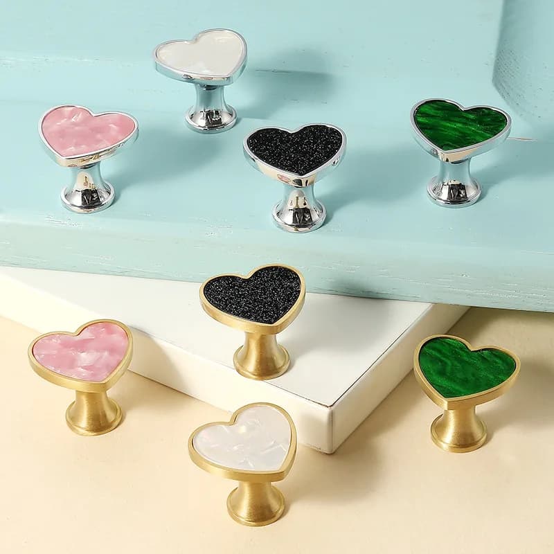 Manopole in Ottone Massiccio a Foro Singolo per Mobili, Maniglie e Pomelli Oro/Argento Lucido per Cassetti dei Bambini e Armadietti per Scarpe
