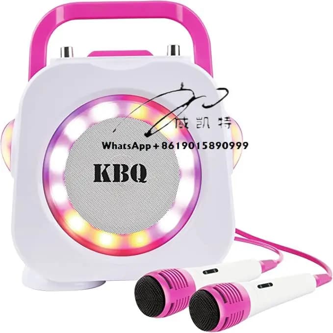 Altoparlante per macchina da canto per karaoke adorabile per bambini con microfoni per bambini Ragazze e ragazzi per cantare Apprendimento di musica Altoparlante per giocattoli