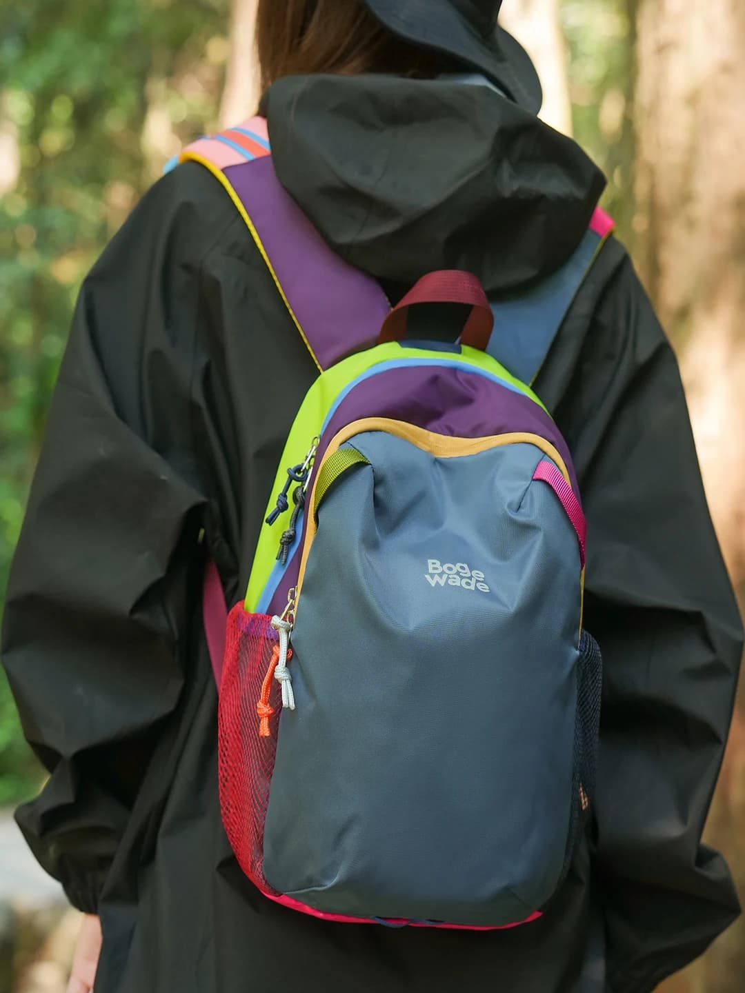 Zaino da viaggio colorato per donna, multi-scomparto, resistente, per pendolari e campeggio, con manico morbido e cerniera