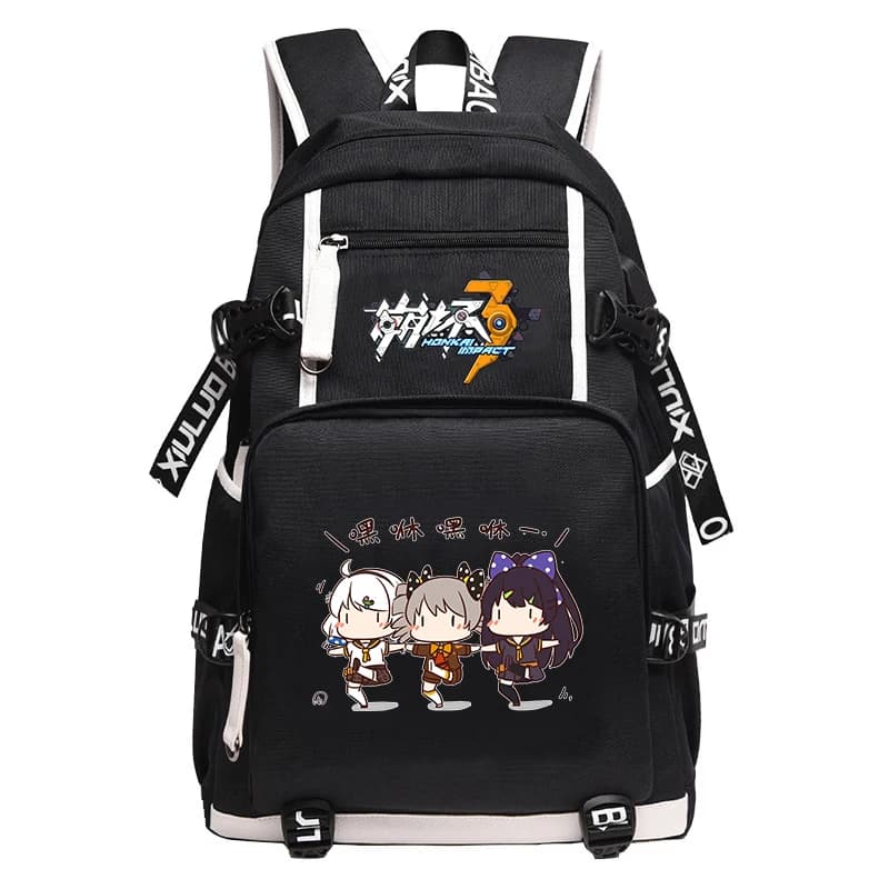 Mochila Honkai Impact 3 Backpack Large Capacity Oxford Student School Bag Boy Cartoon Bookbag Laptop Rucksack Travel Backpack