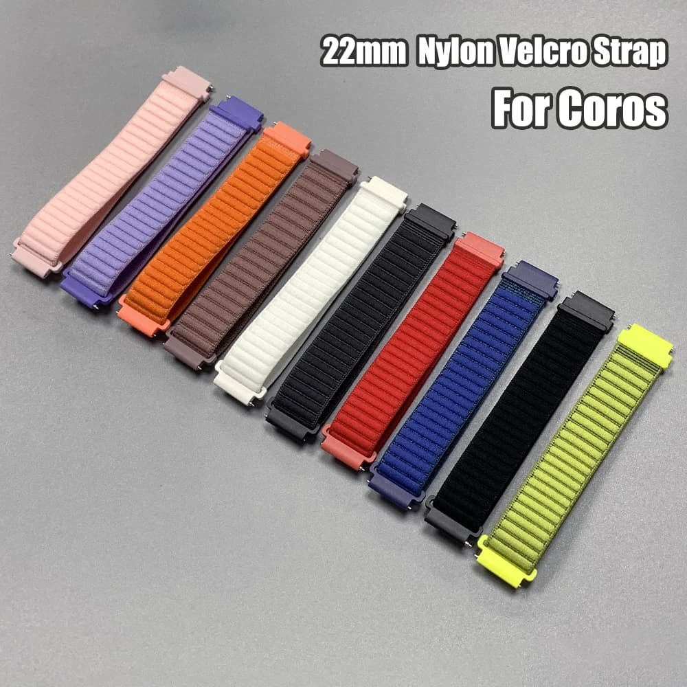 Cinturino in nylon velcro 20mm 22mm per COROS PACE 4 3 2/APEX 4 42mm/APEX 2 Pro Loop Band per braccialetto Amazfit/huawei/Xiaomi