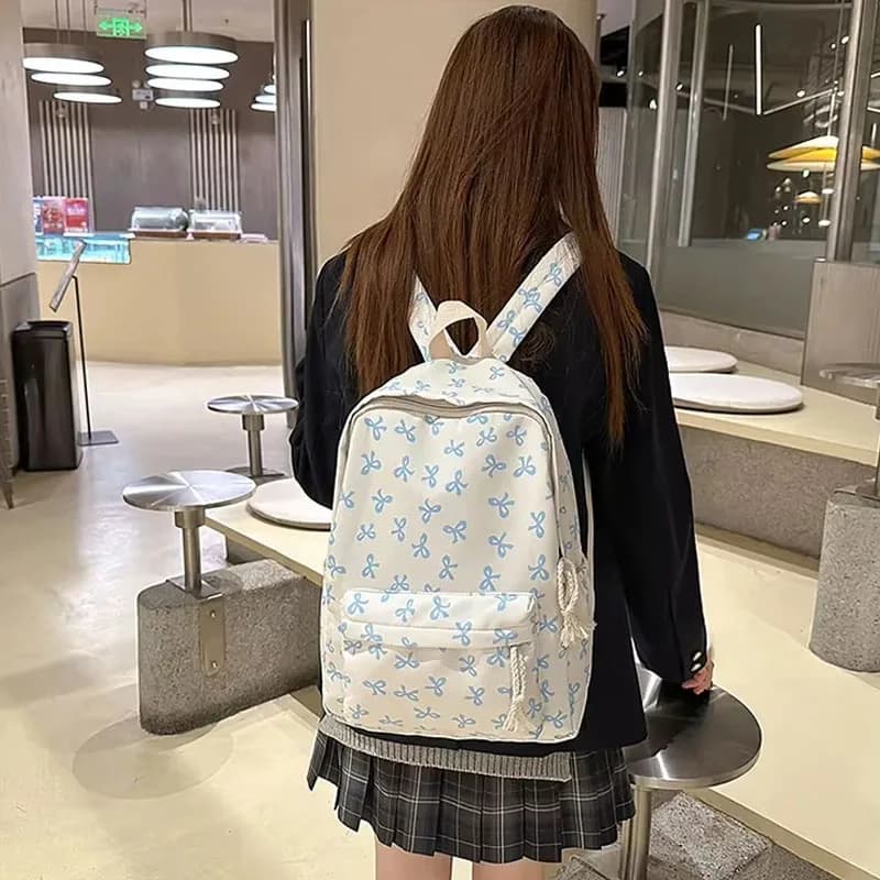 Women Floral Nylon Backpack 6 Colors Large Capacity Lightweight Travel School Bag for High School College Back to School Gift