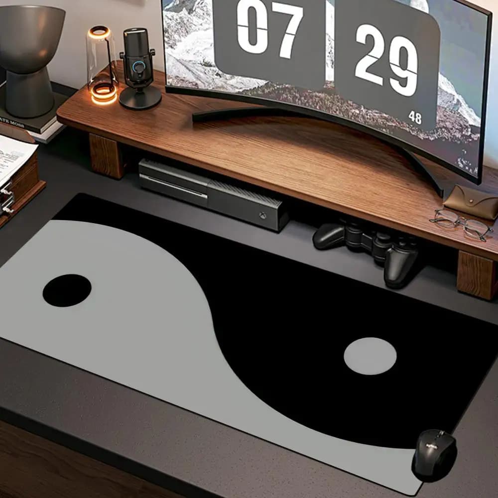 Tappetino per mouse Yin Yang, nuovo tappetino per computer da casa XXL, tappetini da scrivania in gomma naturale, antiscivolo, accessori da gaming per ufficio.
