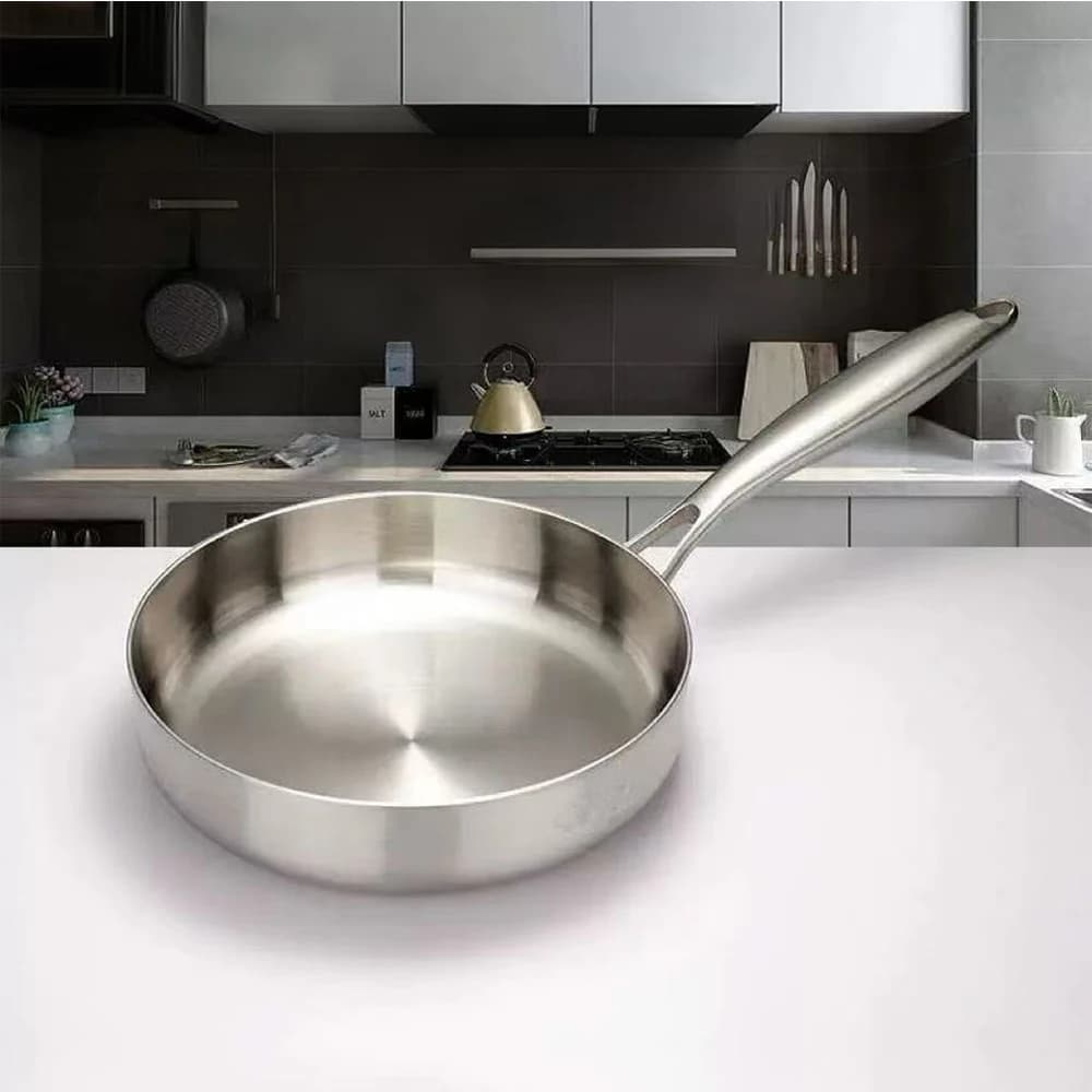 Padella in acciaio inossidabile 316 Wok Padella antiaderente Pentola per bistecche fritte Pentole da cucina non rivestite per fornelli a gas e fornelli a induzione Wok