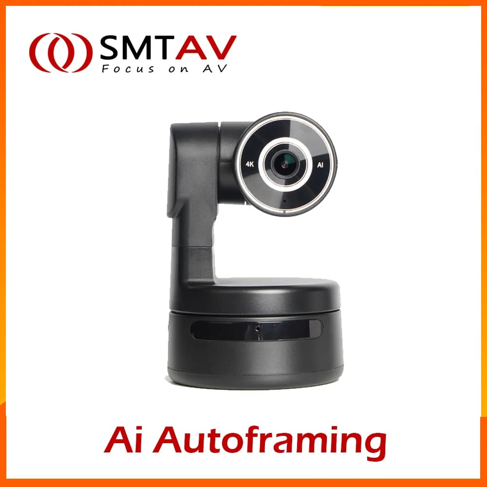 Webcam PTZ 4K with AI function with camera with digital Zoom 3X microphones Automatic focus on tracking for video camera for online meetings in live streaming on Youtube