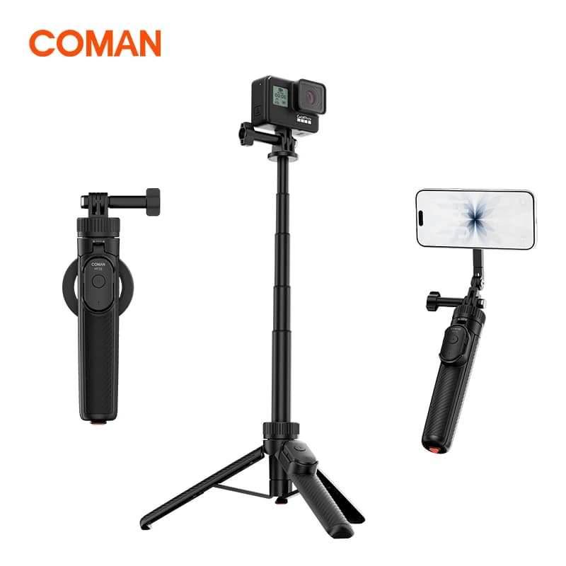 COMAN MT-33 Magnetic Phone Selfie Stick Tripod One Click Open 5 Section Extendable MagSafe Mount For iPhone Vlog Live Streaming