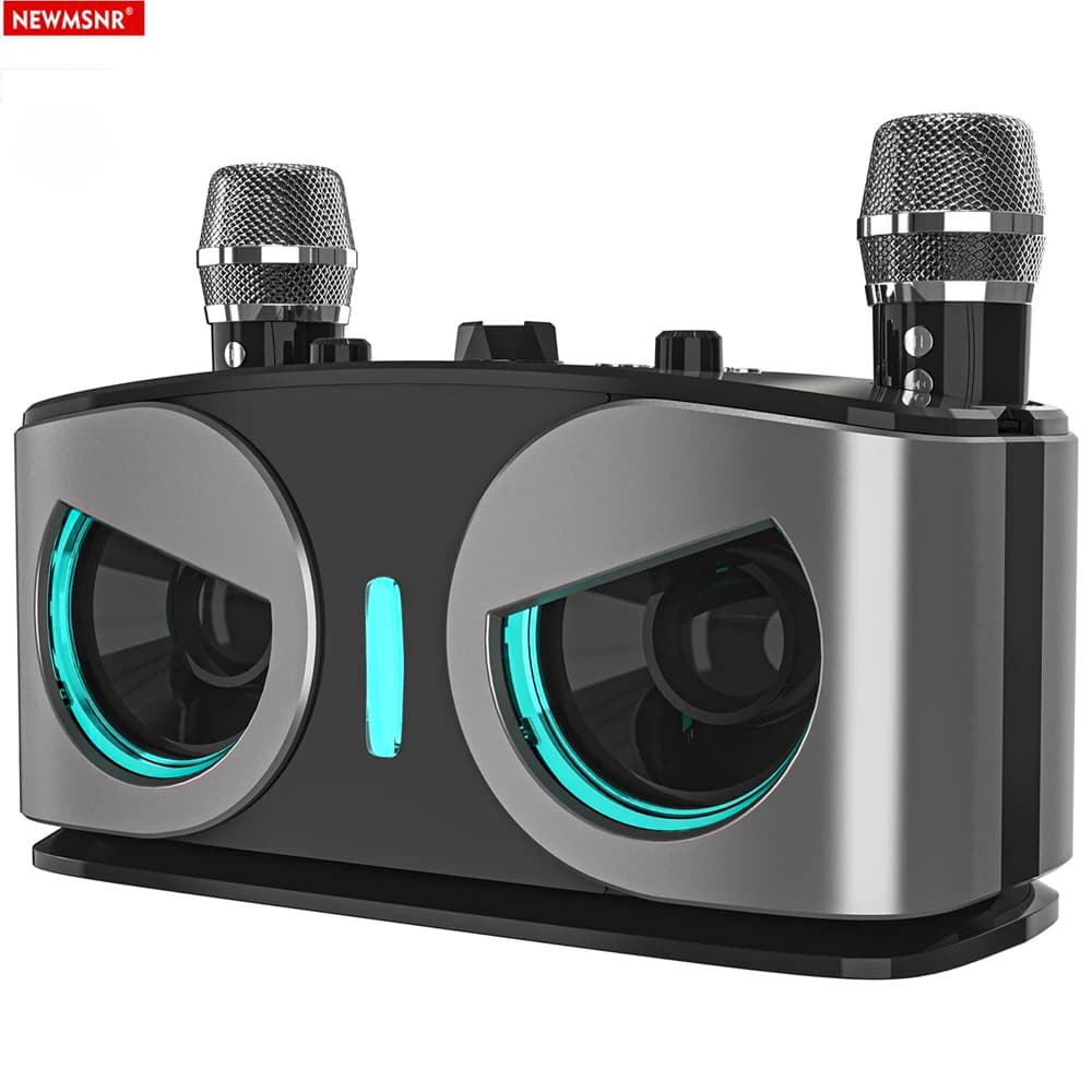 Gufi 20W Potente altoparlante Bluetooth wireless con doppi microfoni Suono HIFI portatile Festa in famiglia all'aperto Karaoke Subwoofer Box Regali