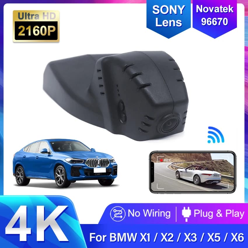 4K 2160P WiFi APP Dual Car DVR Dash Cam Camera for BMW X1 X2 X6 HD Night vision F48 X3 F25 F10 F30 F36 X5 F15 535i GT Dashcam
