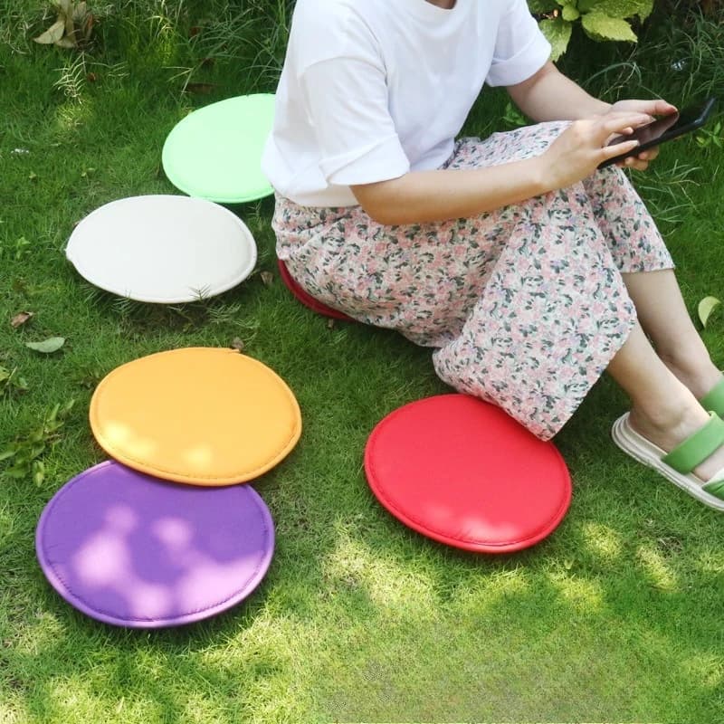 Cuscino rotondo in spugna spessa per sedia da casa, cuscino per sedia da pranzo in tessuto semplice, cuscino rotondo per sgabello