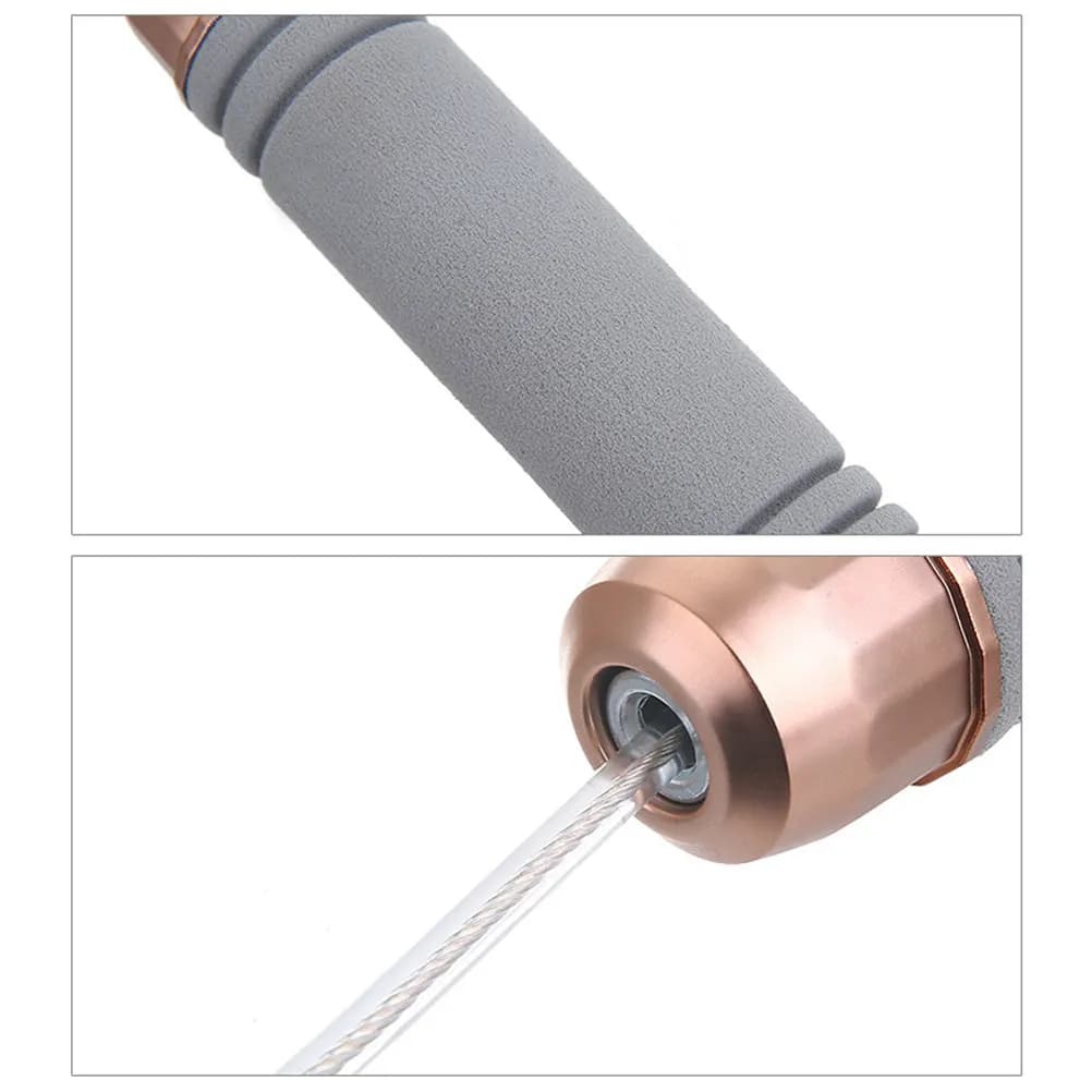Premium Weighted Jump Rope for Fitness Cardio Mma Boxing Training Adjustable Heavy Duty Skipping Rope Grey Rose Gold