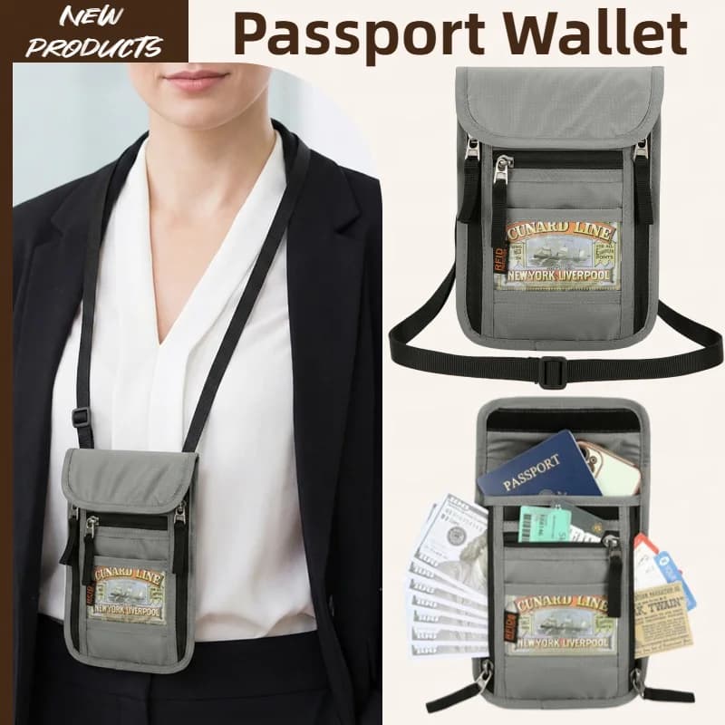 Custodia porta carte per passaporto con portafoglio per passaporto da viaggio