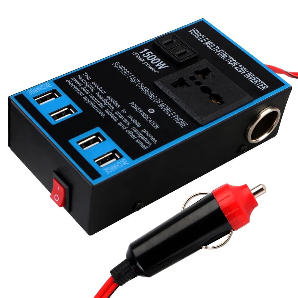 Caricabatterie USB per Presa Accendisigari, Inverter Auto da DC 12V/24V a AC 110V/220V, Adattatore di Alimentazione a Ricarica Rapida