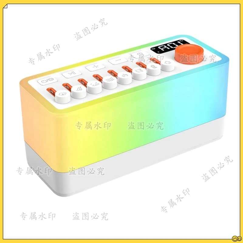 LJL-Macchina per il suono del sonno con rumore bianco con 8 suoni naturali, altoparlante Bluetooth portatile, luci notturne a 12 colori