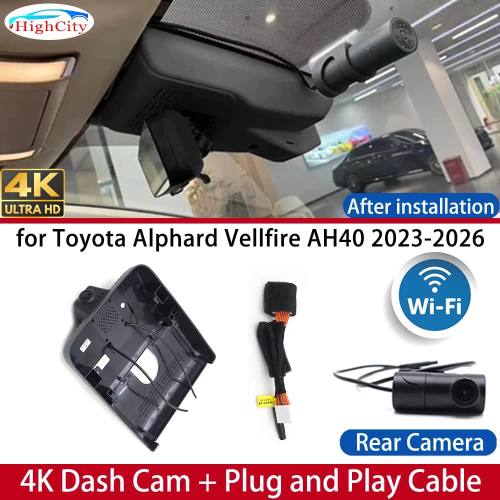 Dash Cam for Toyota Alphard Vellfire AH40 2023-2026 4K DVR Wifi Camera Video Recorder Driving Recorder Dashboard Night Vision