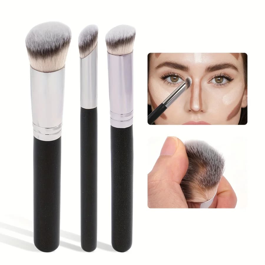 3PCS Makeup Brush Set, Foundation Brush, Concealer Brush & Eyeshadow Brush, Cosmetic