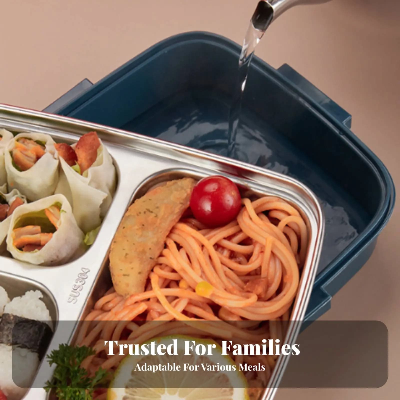 Contenitore per Pranzo in Acciaio Inox 304, Scatola Bento a Scomparti, Ermetica e Isolata, per Bambini e Ufficio