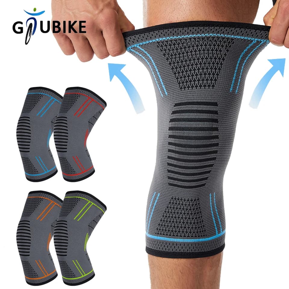 GTUBIKE 1PCS Manicotto di supporto per ginocchio a compressione Ginocchiere elastiche Molle per tutore Palestra Protezione sportiva Basket Pallavolo Corsa