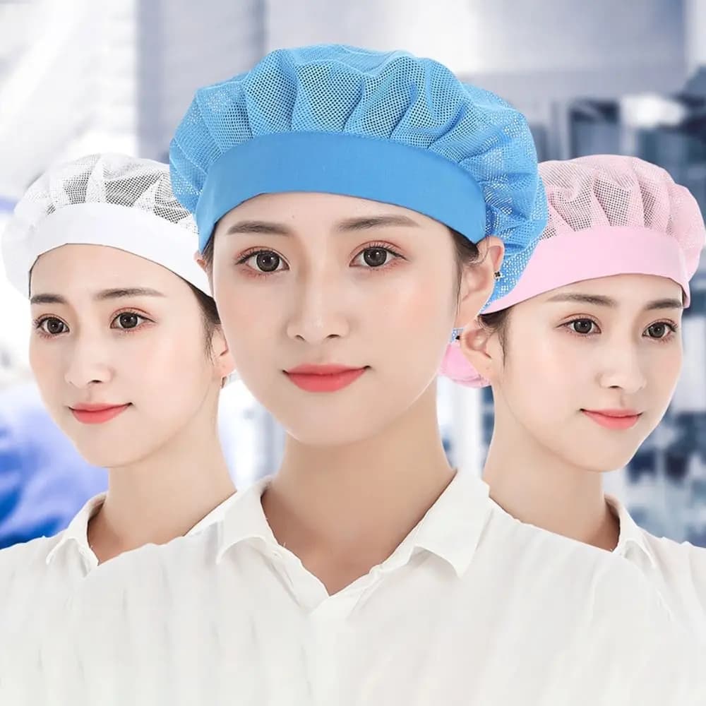Cappello da Cuoco per Servizio Ristorazione, Rete per Capelli, Fascia da Lavoro, Abbigliamento da Lavoro per Catering