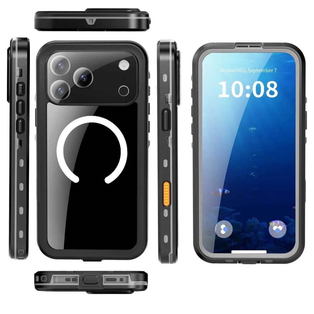 IP68 Waterproof Magnetic Case for Swimming and Diving - Compatible with iPhone 16 17 AIR Pro Pro Promax