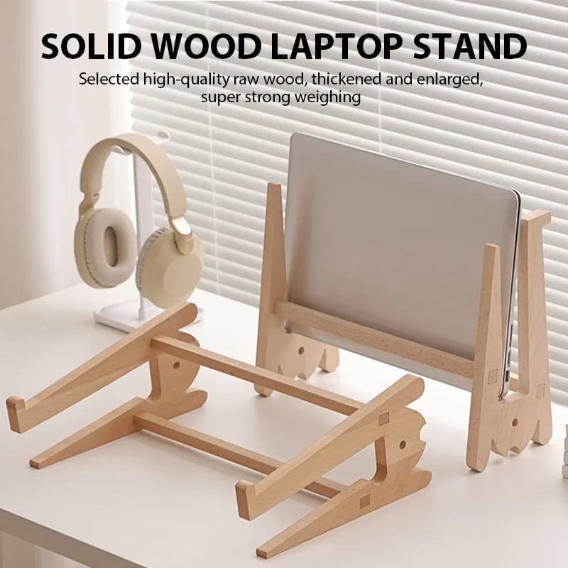 Supporto per laptop in legno massello Base di raffreddamento con staffa verticale rimovibile per accessori MacBook Air Pro Conveniente