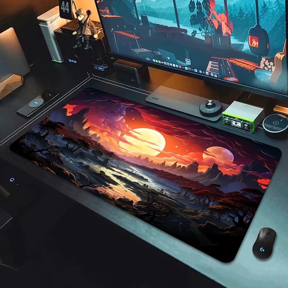 Tappetino per Mouse da Gaming Grande, Tappeto per Tastiera con Stampa HD, Mousepad Spaziale, Tappetino da Scrivania Grande Antiscivolo in Gomma con Design Galattico