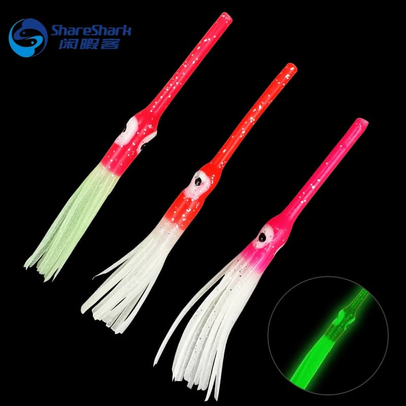 5PCS Bocca lunga Morbida Gonne di calamari Gonna di polpo Esche da pesca in mare Esche Sabiki Rig Pesca Anguilla Esche Jig Acqua salata