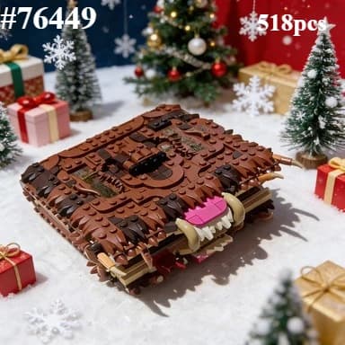Set di blocchi da costruzione Chomping Monster Book of Monsters 76449 compatibili con le particelle Legoed, adatti per regali di Natale