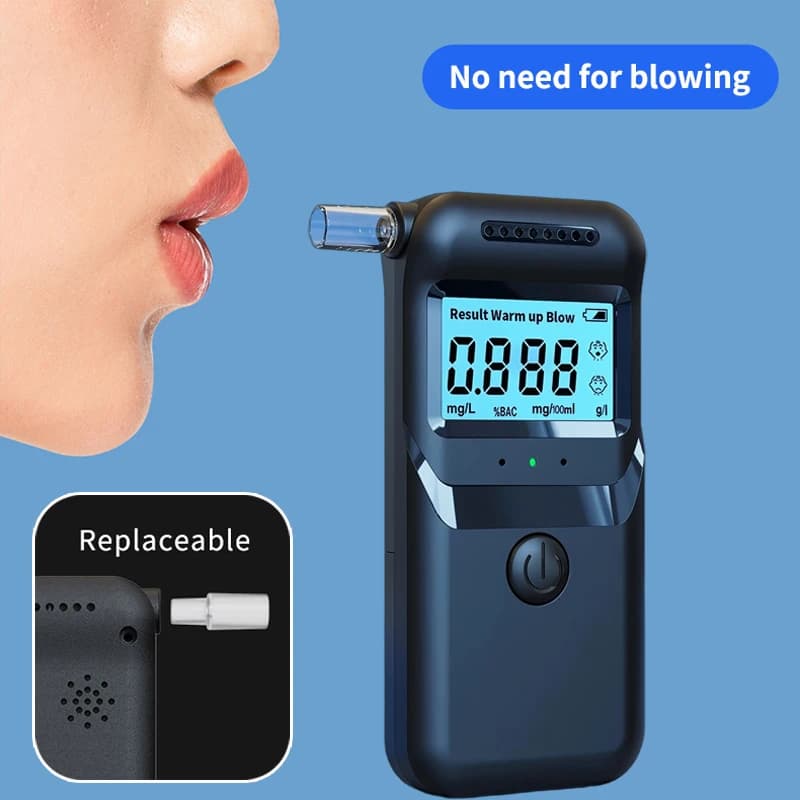 Etilometro Portatile Professionale, Tester per Alcol nel Respiro ad Alta Precisione con Analizzatore Digitale LCD