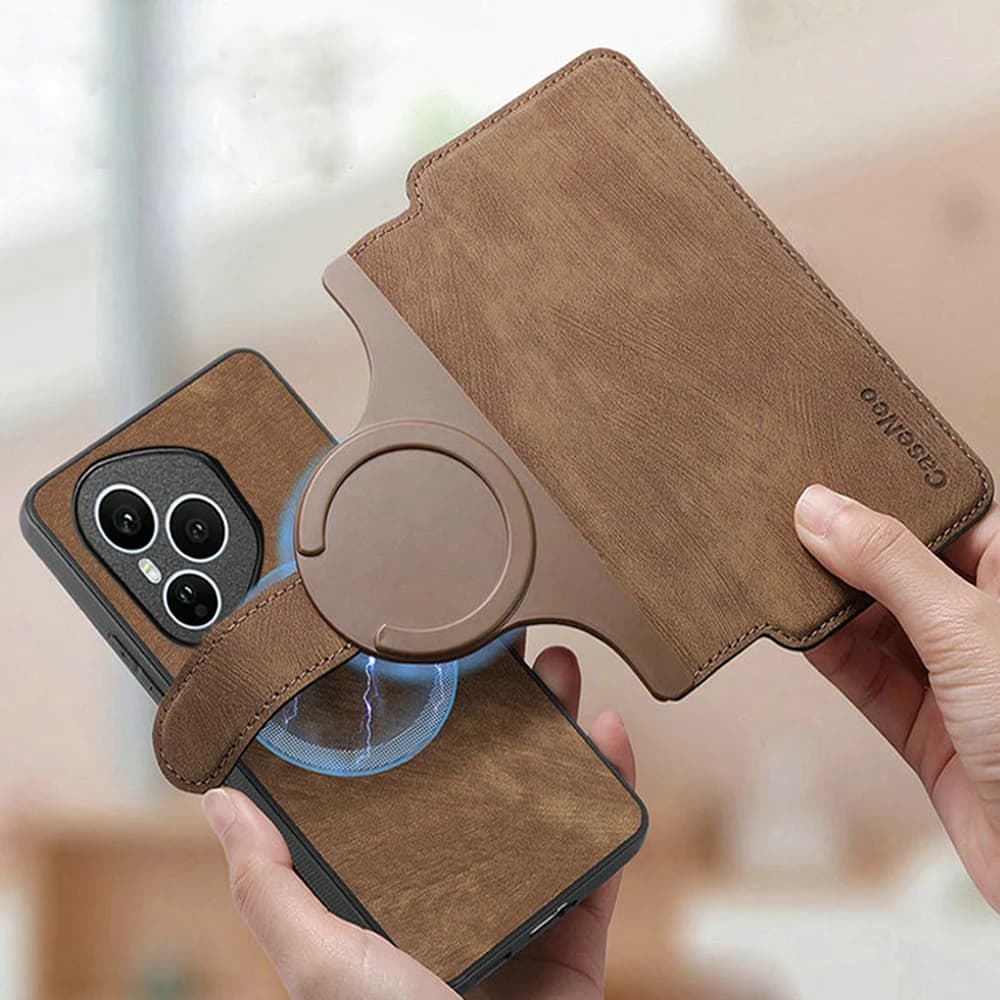 Custodia di Lusso 2in1 Staccabile in Pelle con Portafoglio RFID per Honor 400 Pro 2025 - Cover Magnetica Intelligente per Honor 400 Pro