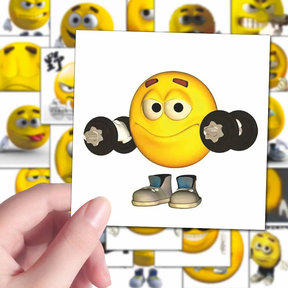 126 Pezzi Adesivi Divertenti con Emoji Astratti a Tema Soia, Popolari ed Expressive, Impermeabili in Vinile per Cover di Telefoni, Laptop e Tazze