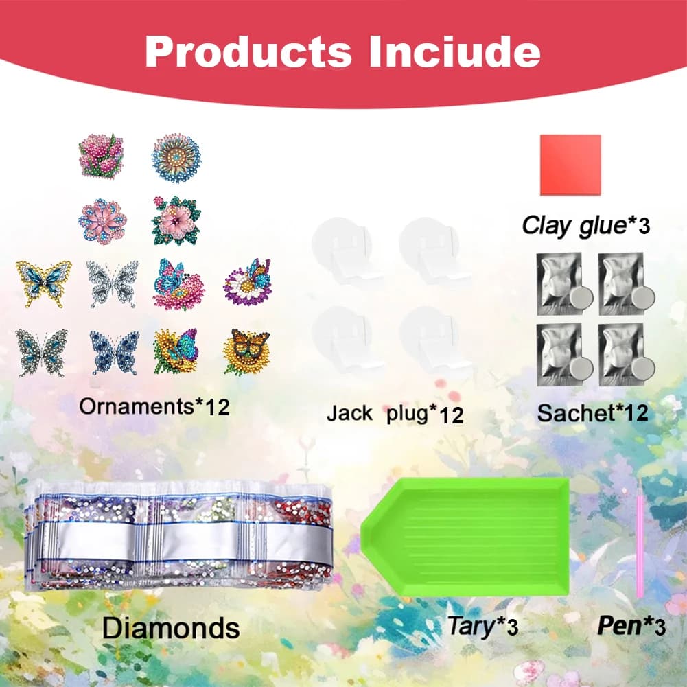 12 Pieces Clip Perfumer for Auto with Diamonds, Air Pumps Diffuser, Auto Decoration with Interior Rhinestones