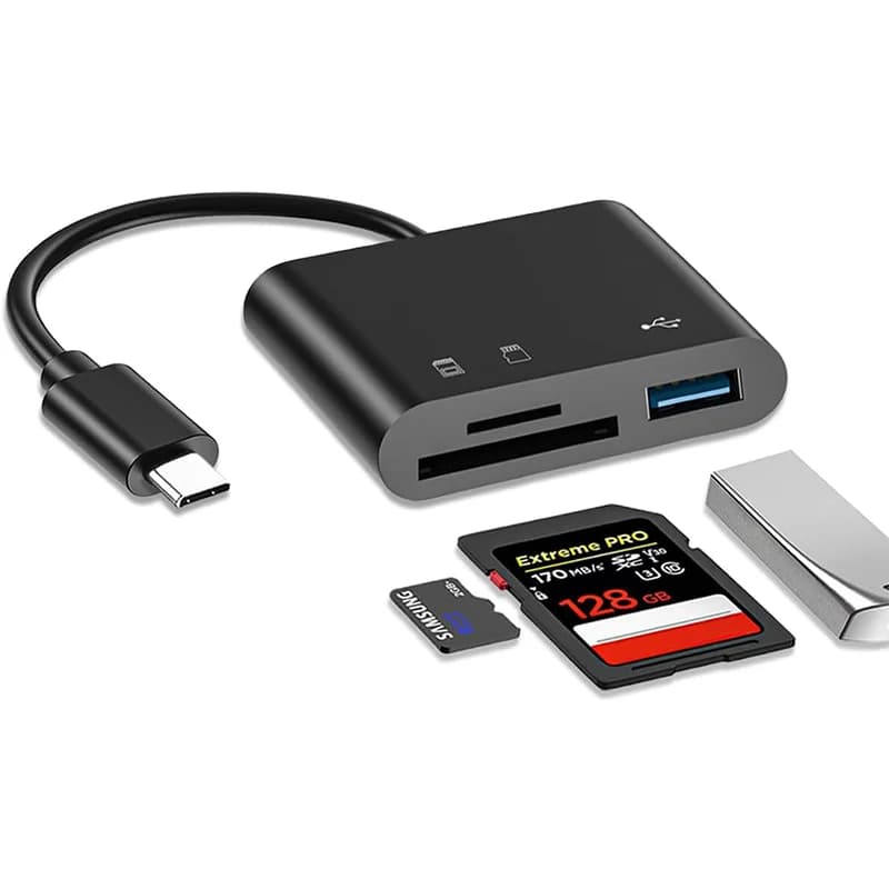 Lettore di schede SD USB C per iPhone 15-17 iPad Mac pro Air con porta USB Adattatore per scheda di memoria Micro SD Lettore di schede per fotocamera