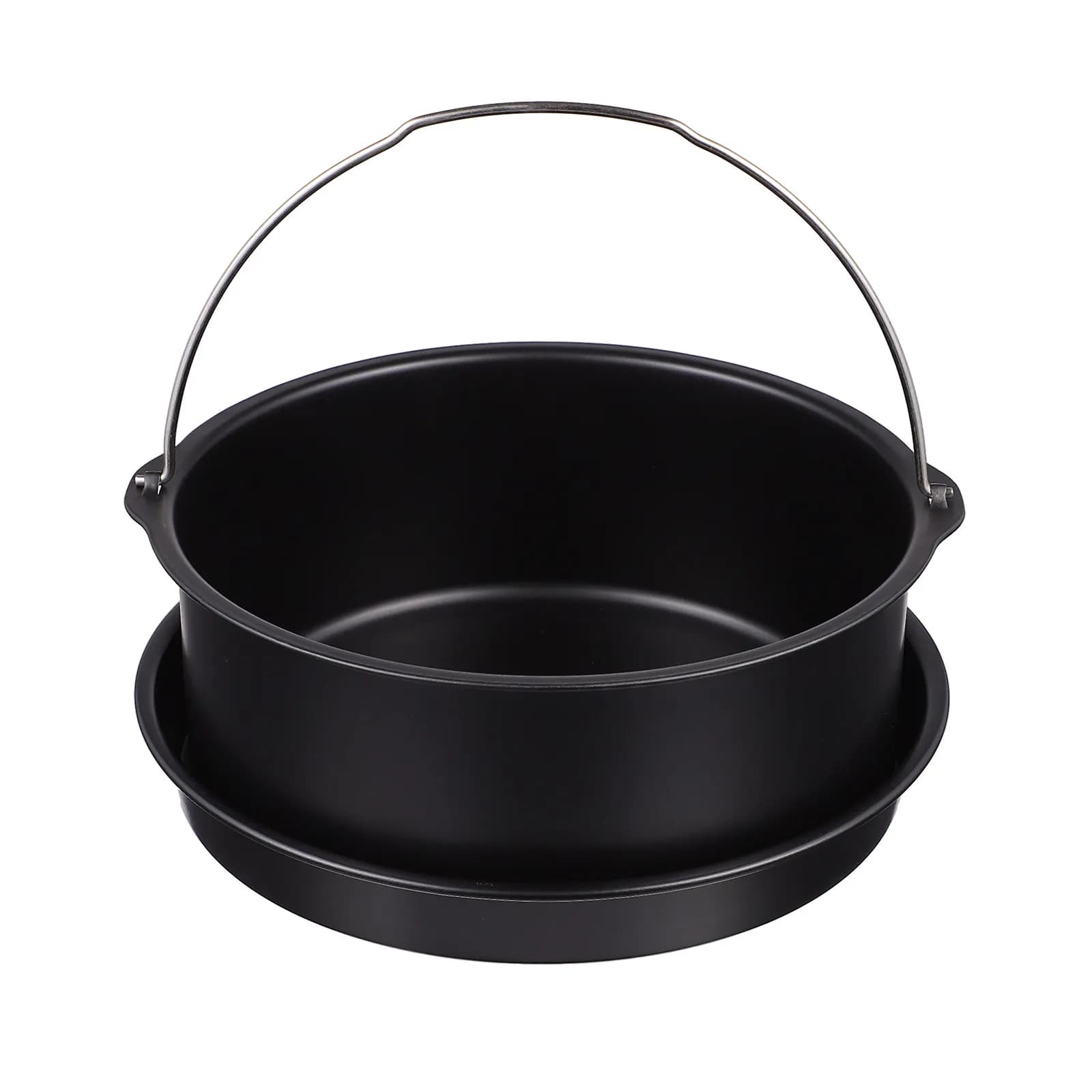 1Set Carbon Steel Air Fryer Cake Basket Pizza Pan Inch Non Stick Baking Tools for Cake Bread Pizza Dessert Air Frying
