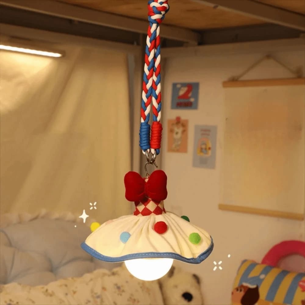 Rechargeable Bulb Hanging Night Light Adjustable USB Rechargeable/Plug in LED Ambiance Lamp Removable Hanging Rope 3 Modes