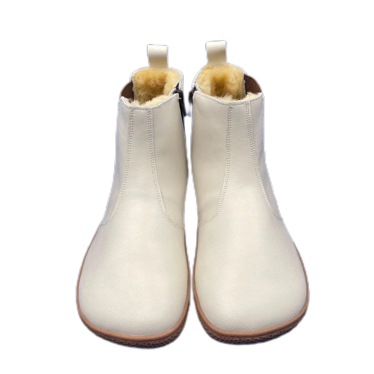 Tipsietoes Stivali invernali in vera pelle Chelsea a piedi nudi delle migliori marche con fodera e sottopiede in vera pelliccia naturale calda per le donne