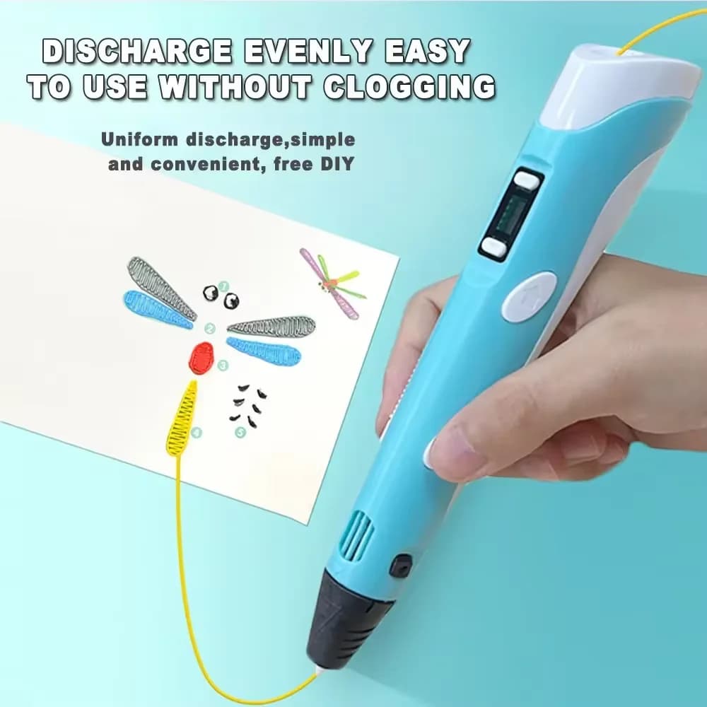 Creative High-Temperature 3D Printing Pen with 9M PLA Filament Graffiti Drawing Toy for Kids 8+ Birthday Christmas Gift