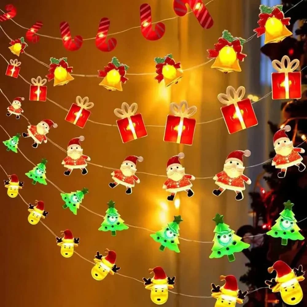 2M Fata Luci Della Stringa Babbo Natale Pupazzo di Neve LED Ghirlanda Luci Della Stringa Camera Da Letto Decorazioni del Giardino 2024 Buon Natale Forniture