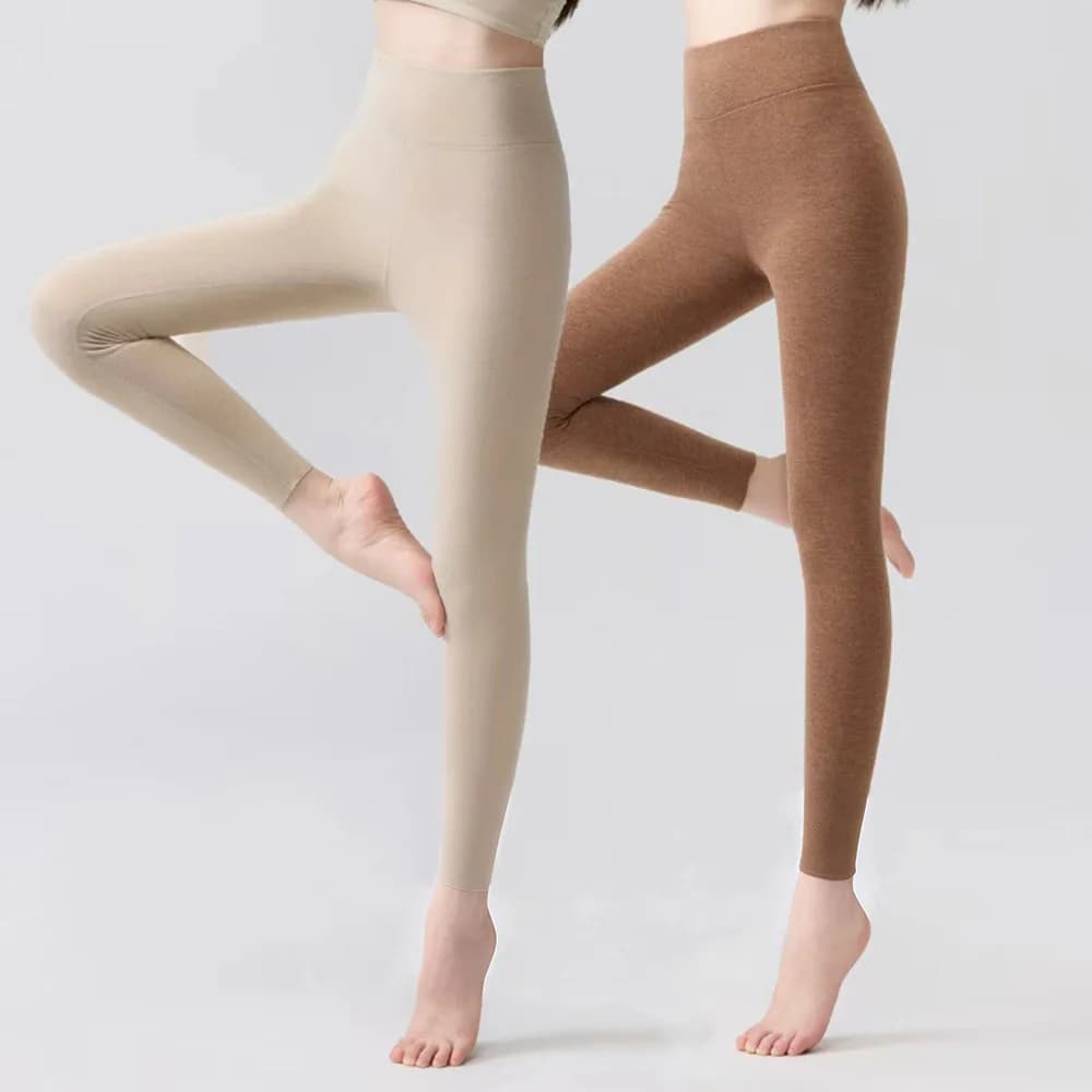 Calzamaglia invernale termica accogliente da donna Pantaloni Leggings caldi spessi elasticizzati a vita alta con leggings in tinta unita con strato interno in peluche