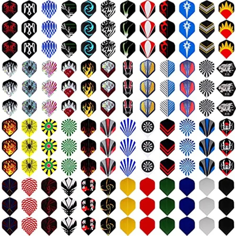 Piume per freccette, 144 pezzi, forma standard, piume di ricambio professionali per freccette con punta in acciaio e punta morbida