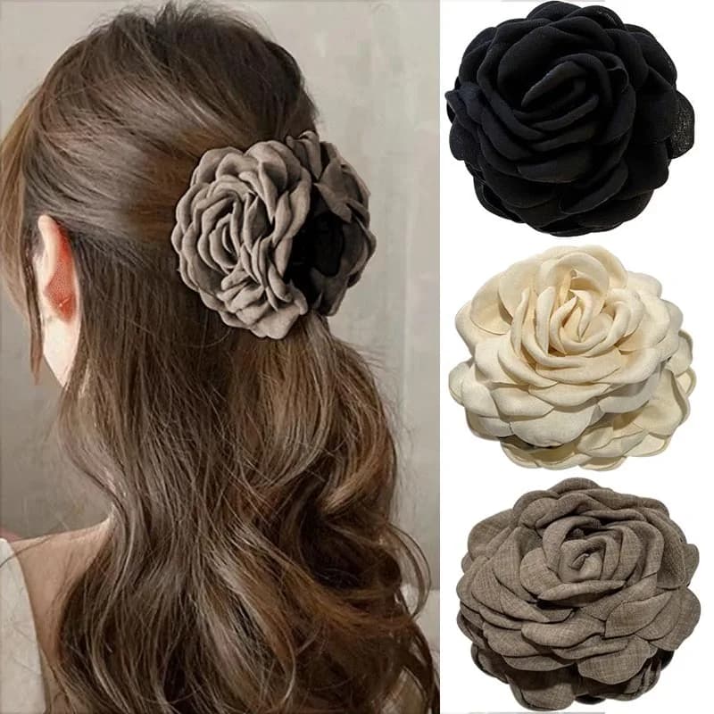 Fermagli per capelli a forma di rosa in tessuto francese per donne e ragazze, fermagli per capelli, forcine, accessori per capelli, regalo
