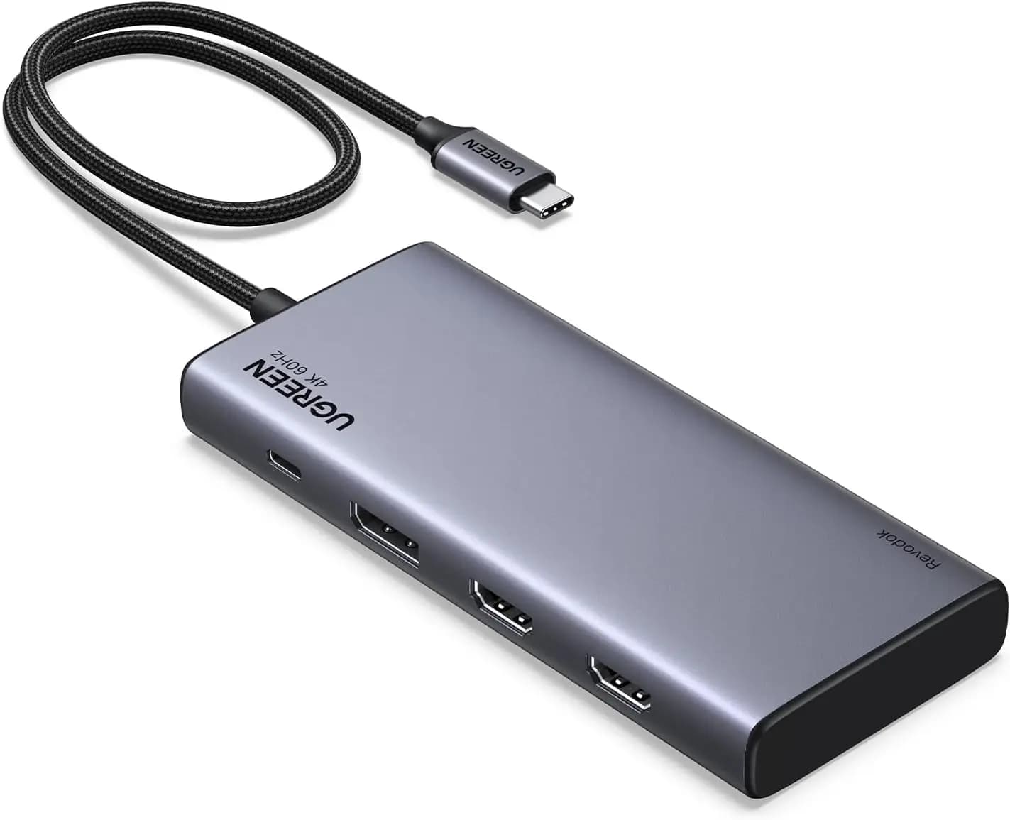 Docking Station USB-C 8-in-1 con Display Doppio/Triplo 4K, 100W PD, Trasferimento Dati Veloce per Laptop