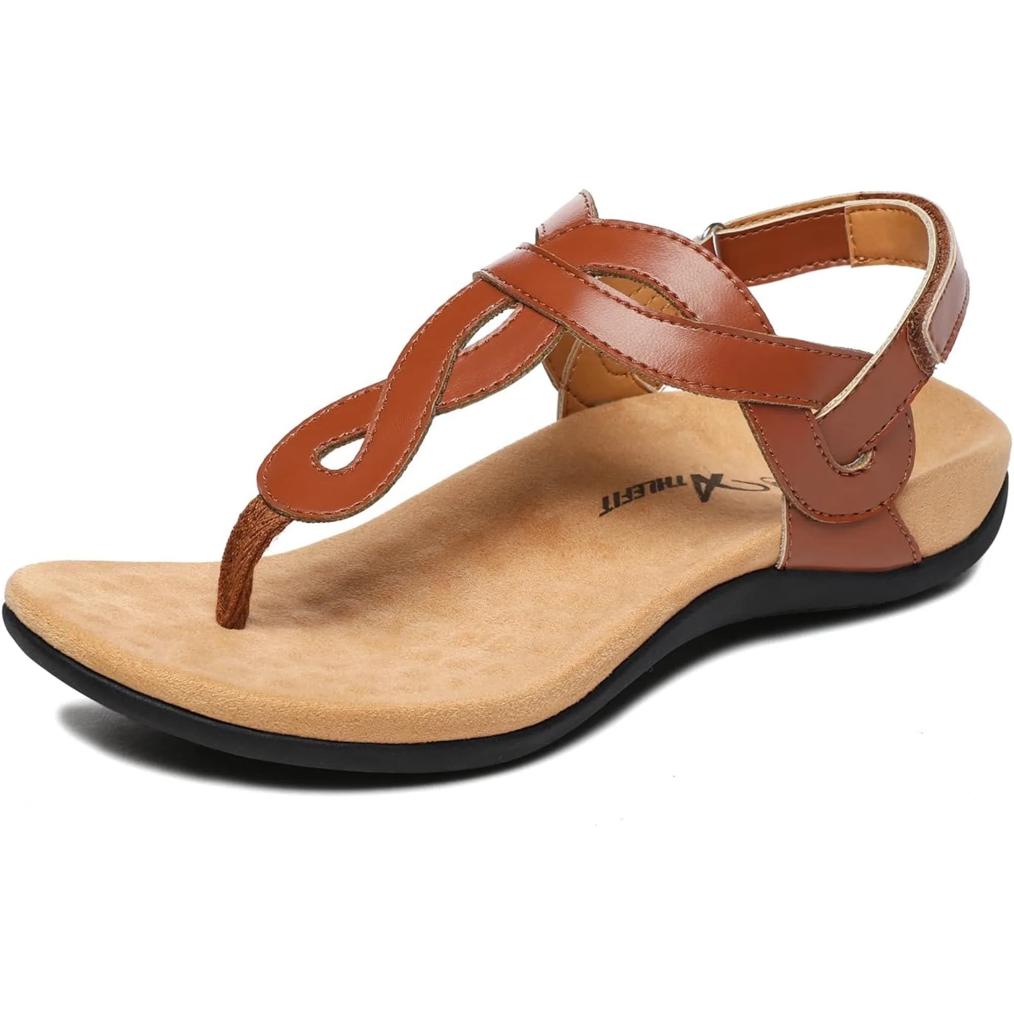 Sandali ortopedici con supporto per l'arco plantare da donna Comodi sandali piatti casual ortopedici con cinturino a T