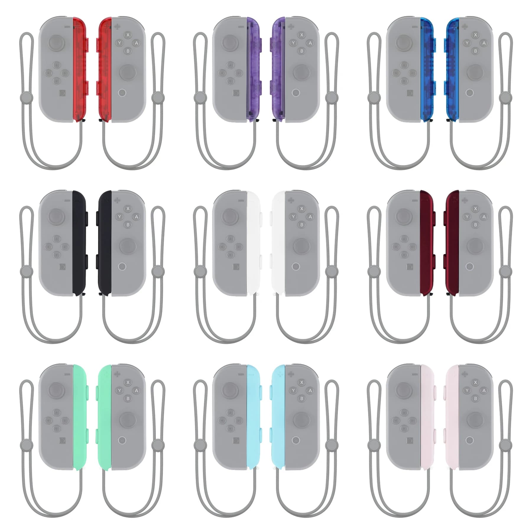 Cinturino di ricambio eXtremeRate shell e 2 pulsanti di alloggiamento del cinturino da polso per NS Switch JoyCon-vari colori
